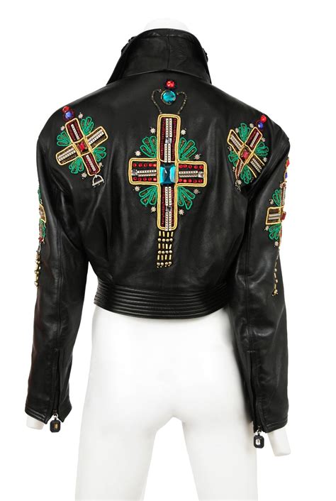 versace collection leather jacket|gianni Versace leather jacket.